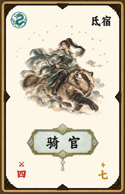 骑官手牌，苍龙氐宿，阳，使用最新版骑官立绘